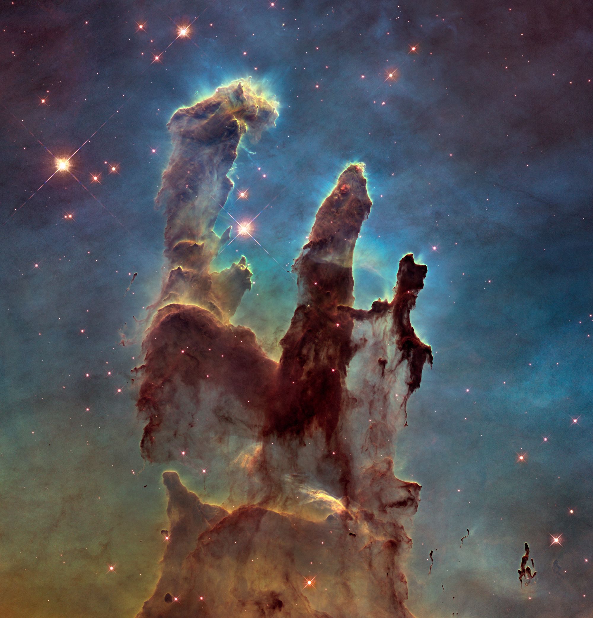 Pillars Of Creation Optical View (Hubble)